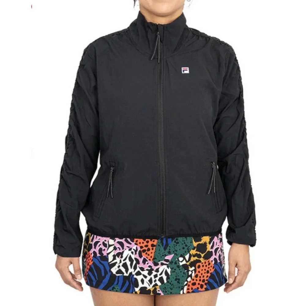 FILA Women's Essentials Court Tennis Track Jacket Size M Black NWT - Picture 2 of 9